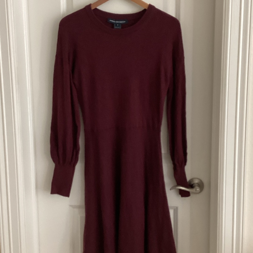 French Connection Deep Red Long Sleeve Dress